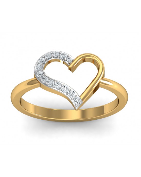 14K Yellow Gold Heart Shaped Diamond Engagement Ring 872 - Neil Diamonds:  Fine Jewelers Since 1949